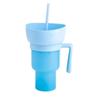 Leeseph Stadium Tumbler with Snack Bowl, 2 In 1 Travel Cup with Snack Bowl Leak Proof Snack and Drink Cup Portable Reusable
