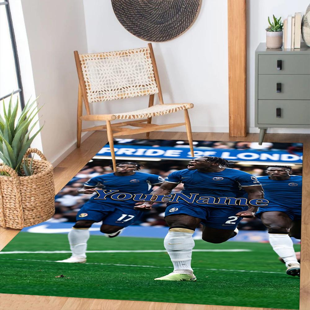 Chelsea Personalized Text Area Rug Design for Bedrooms Foyer Kitchen Living Rooms Anti-slip Rug Anime Office Decor Best for Christmas