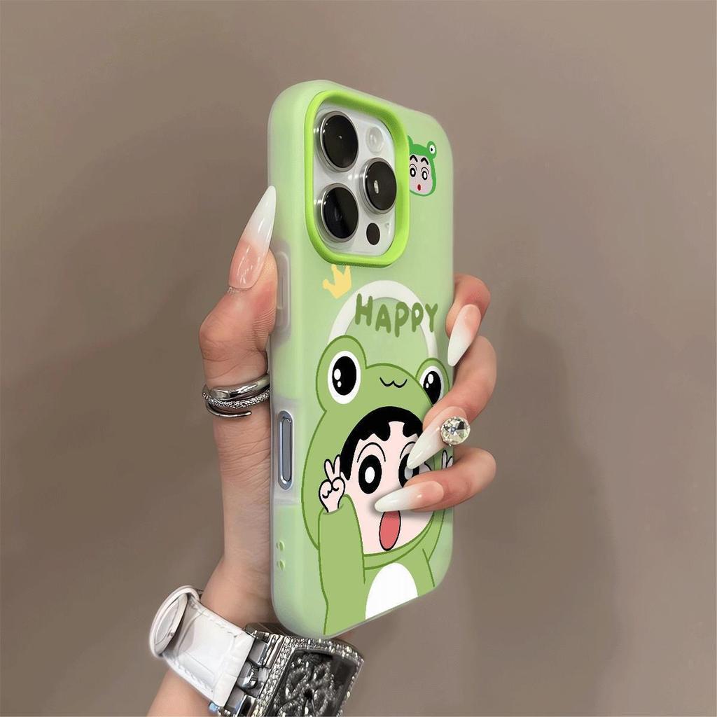 Magnetic Jelly 2-in-1 Phone Case 15pm Frosted Transparent Phone Case for Apple Wave Personalized Cartoon Fashion Interior