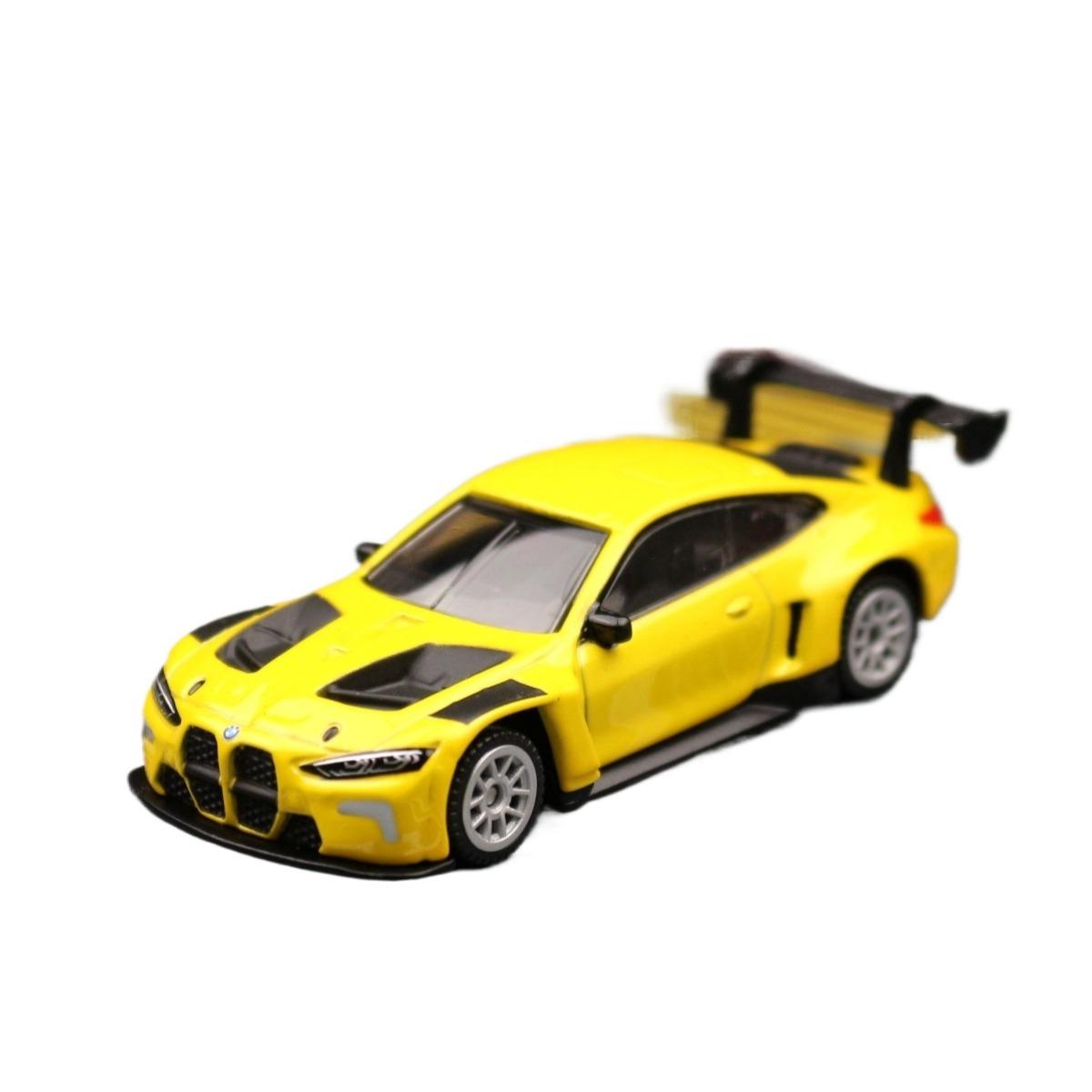 

1/64 BMW M4 GT3 гоночная миниатюрная модель CCA MSZ 3 цинковый сплав игрушечный автомобиль транспортное средство свободные колеса литой металл коллекция подарок для детей жёлтый