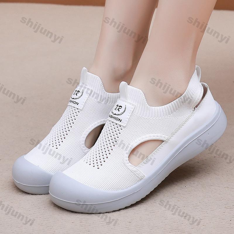 Women Shoes 2026 Summer New Breathable Mesh Hollow Non Slip Running Shoes Comfortable Soft Sole Lightweight Women Casual Shoes