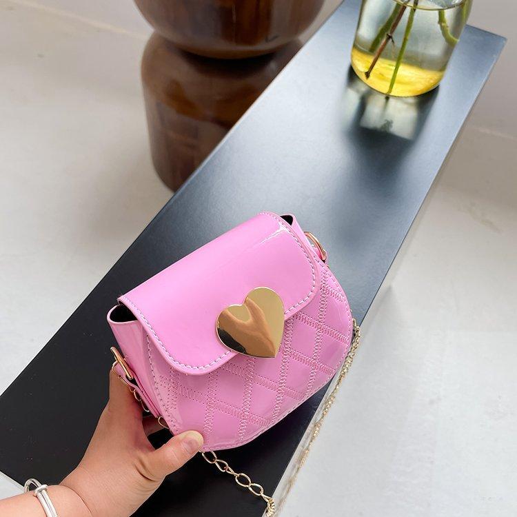 Cute Little Girls Mini Shoulder Bag for Kids Fashion Small Lovely Patent Leather Children's Coin Bags