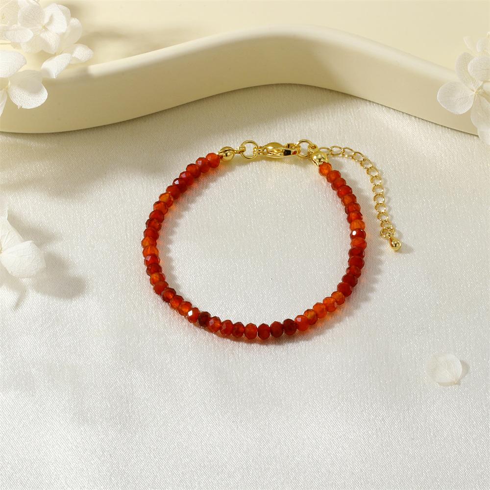 Simple Natural Semi-Precious Stone Fine Flash Bracelet, Amethyst Agate Bracelet, Daily Commuter Bracelet.