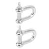 22mm 2PCS Stainless Steel D Ring Shackles Strong Strength Screw Pin Anchor Shackle for Boat