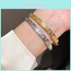 Bracciale Geometrico Esagonale in Zirconia Argento Rame con Stile Lussuoso alla Moda per l'Uso Quotidiano