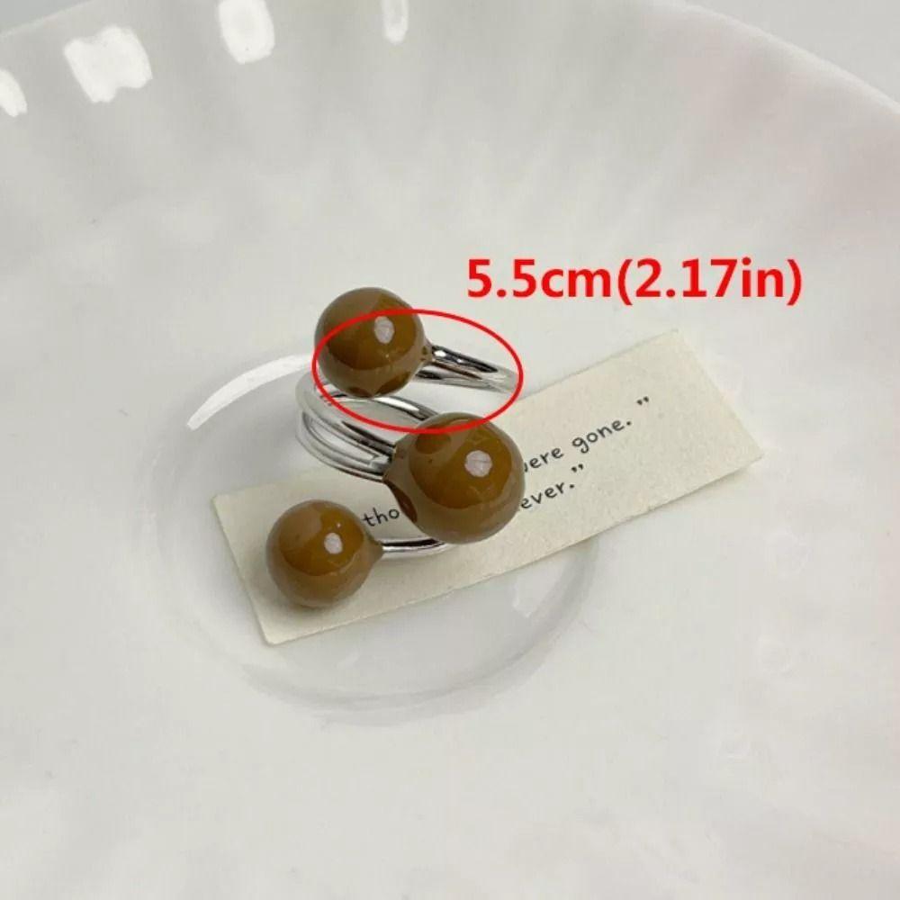 Imitation Opening Rings Chocolate Color Exaggerated Ring Elegant Pearl Rings  Women