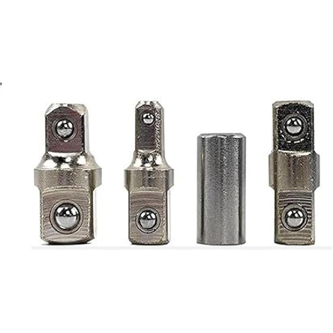 Offset Extension Wrench, Tight Reach Extension Wrench Set, with 1/2 , 1/4 and 3/8 Square Drive Adapters, Universal Extensions Wrench 1Set 4PCS Adapters
