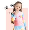 Girls' Tie-Dye Long-Sleeve Two-Piece Swimsuit Set with Short Skirt