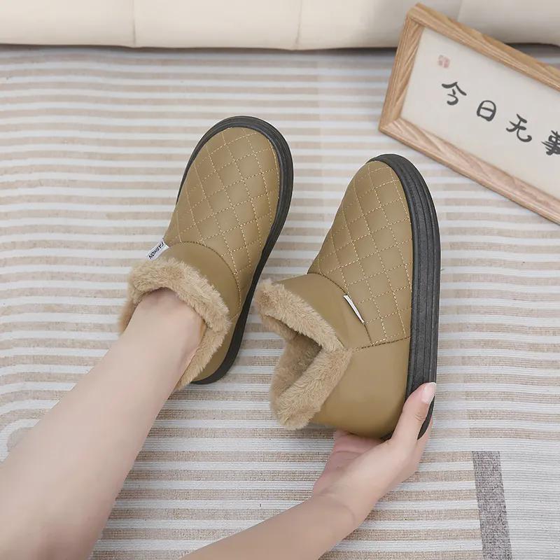 WTEMPO Large Size Antiskid Casual Outdoor Flat Heel Snow Boots Women's Winter Thickened Warm Cotton Plush Short Boots Shoes