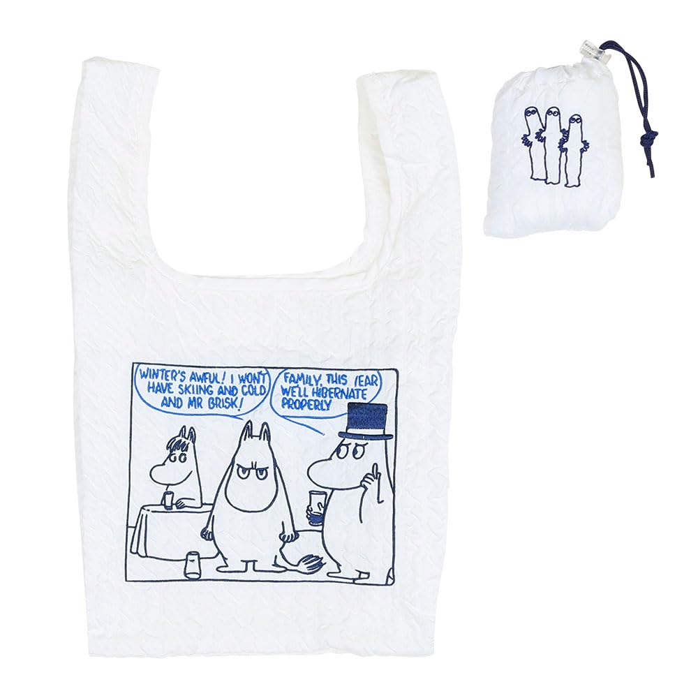Marushin Eco Fukigen Made with Recycled 1425024200 Bag, Moomin, Blue, Compact, Storage, Polyester,