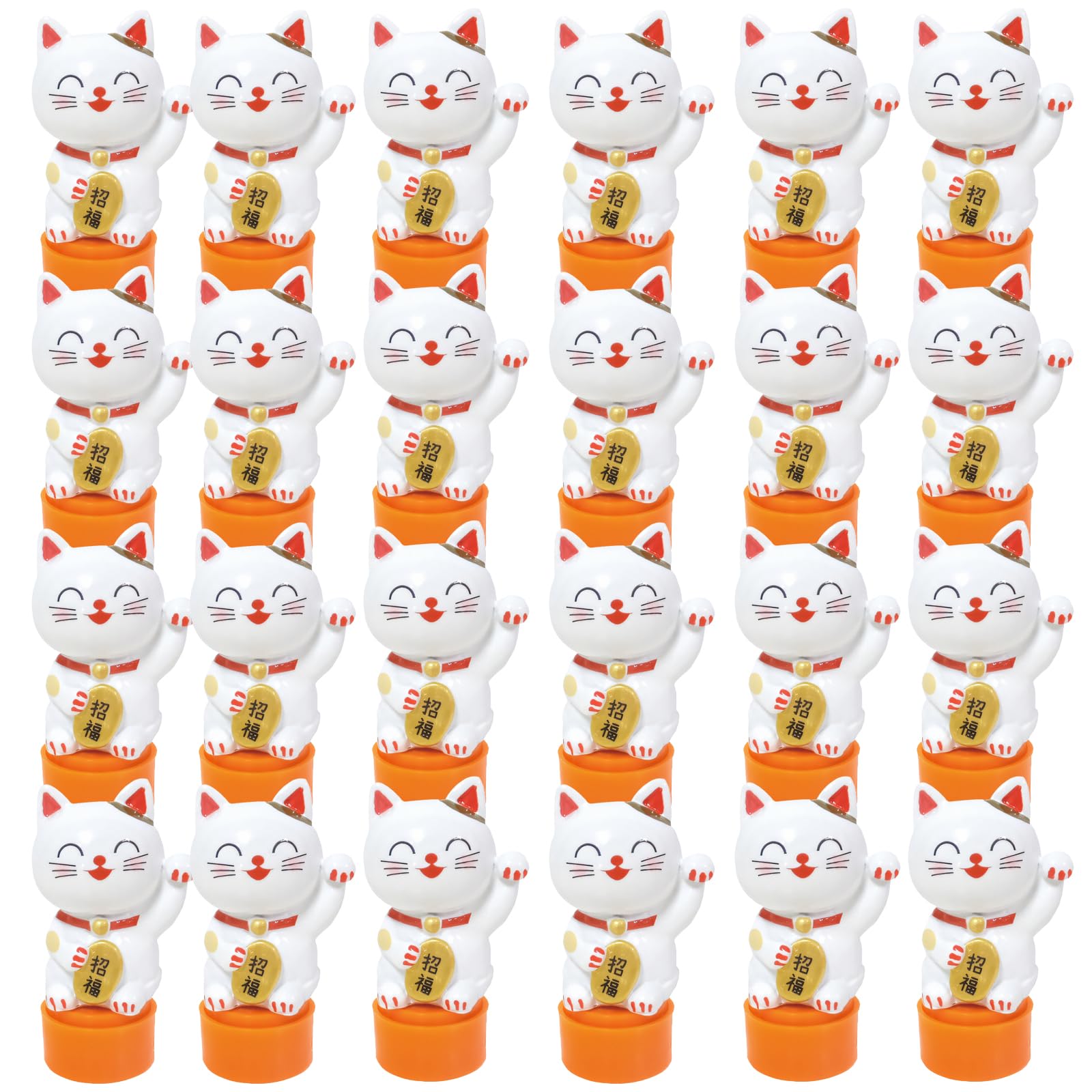 Castle Enterprise Friends Stamps (Lucky Cat) 24-Pack (Bulk Purchase) [Japanese Souvenirs/Festivals/Events/Children s Parties/New