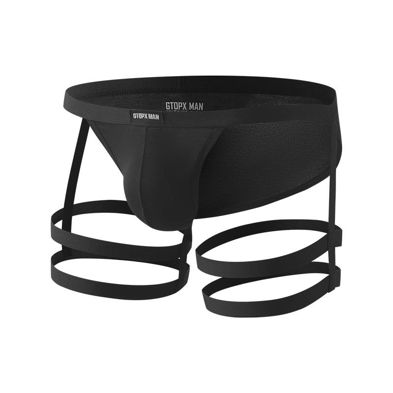 GTOPX MAN Men's Strappy Low-Waist Triangle Briefs with U-Convex Pouch - Sexy, Sweat-Absorbent Tie-Up Underwear.