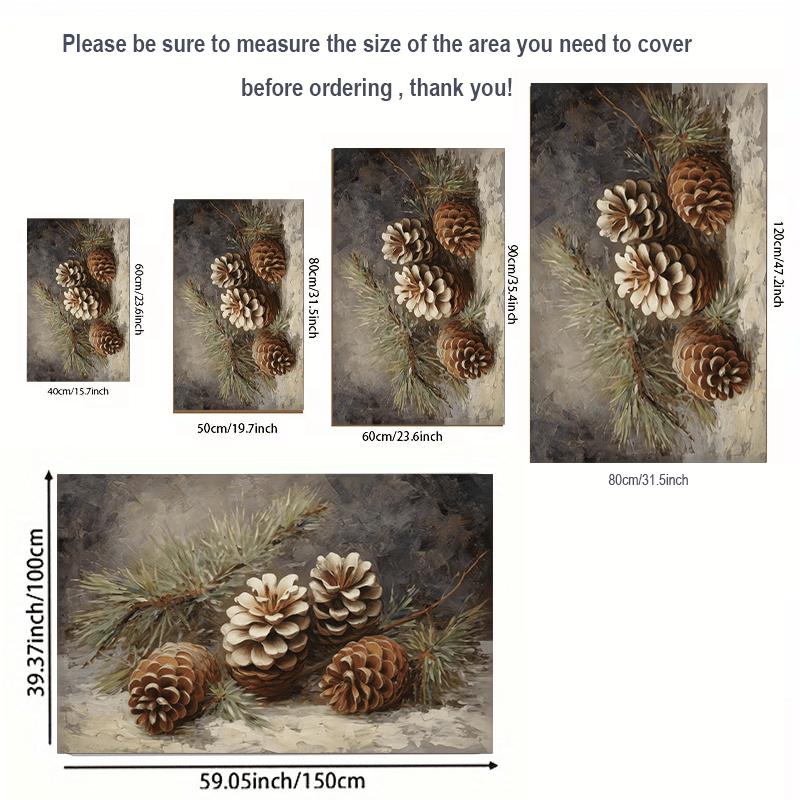 1Pcs Anti Fatigue Kitchen Rugs, Christmas Pine Cones Print Waterproof Non-Slip Thick Cushioned Kitchen Mat Heavy Duty Comfort Standing Mat for Kitchen