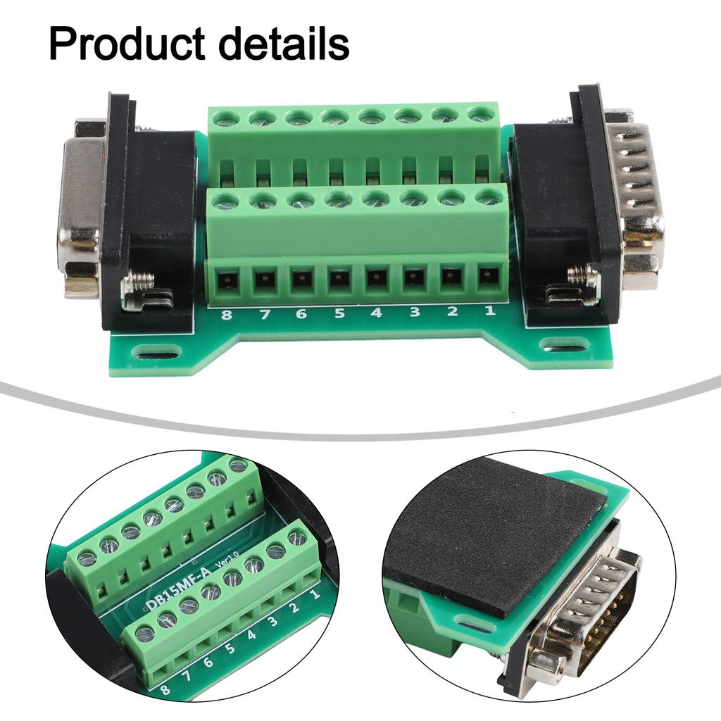 For Electronic Installations As Shown In The Picture DB15 Terminal Block Dual-ended Design One-to-one Pin Mapping