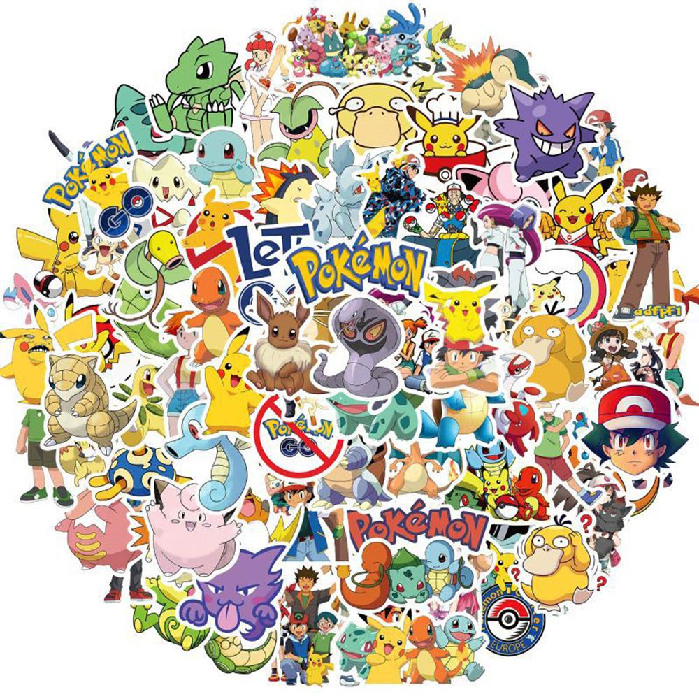 10/30/50/100pcs Cute Pikachu Art Graffiti Stickers Kawaii Decals DIY Skateboard Helmet Laptop Classic Anime Sticker Pack