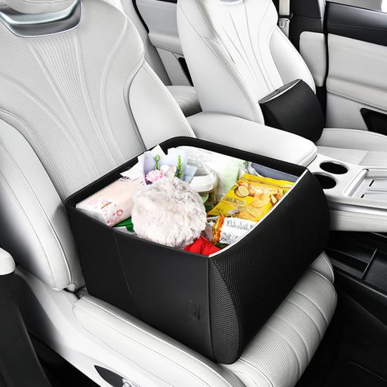Foldable Car Seat Storage Box 2-in-1 Lumbar Support And Organizer Canvas Backseat Caddy for Snacks And Accessories Home Auto Use