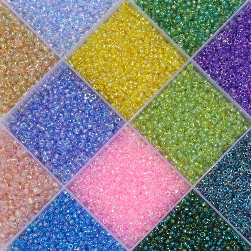 2mm Transparent Iridescent AB Glass Seed Beads for DIY Bracelets