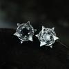 Retro Creative Hexagonal Star Earrings Neutral Fashion Personalized Silver Color Inlaid Zircon Daily Party Jewelry Gift