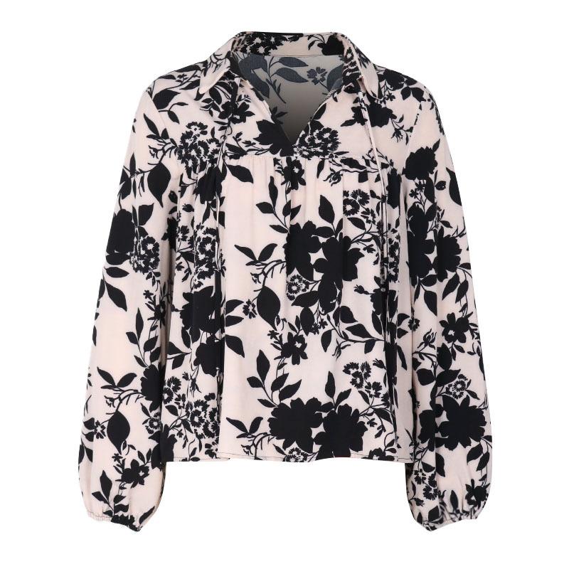 Spring and Autumn Women's Shirts Fashion Printing Temperament Elegant Shirt Long Sleeve Blouse