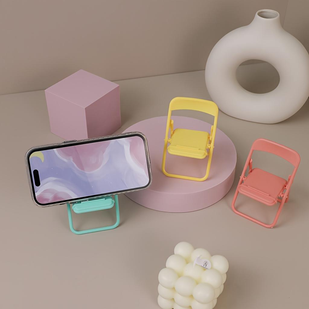 4 Stück Niedlich Süß Kreativ Desktop Mini Stuhl Ständer Kann Als Dekorative Ornamente Verwendet Werden Faltbar Faul Drama Handyhalter Gif