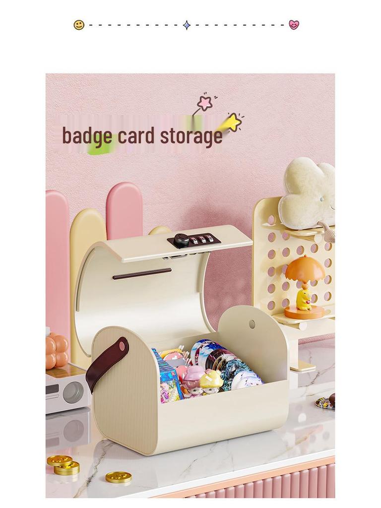 Children's Lockable Storage Box Piggy Bank with Stickers DIY - Cute Handheld Design