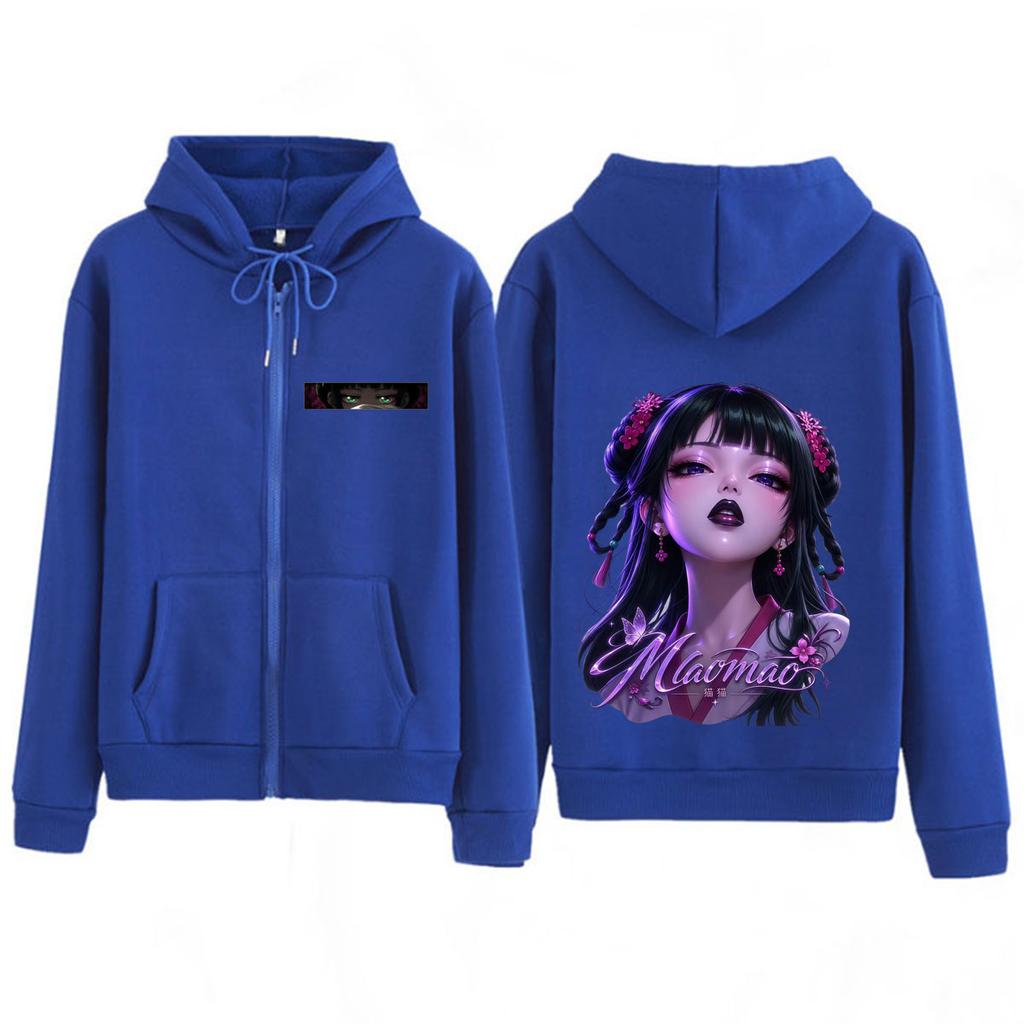 Anime The Apothecary Diaries Print Zipper Hoodie Men Women Aesthetic Trend Sweatshirts Casual Hip-hop Vintage Zip Up Jacket Coat