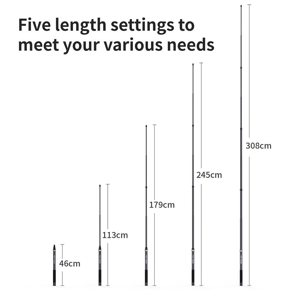 3m Invisible Selfie Stick for Insta360 X5/X4/Ace Pro 2 Carbon Fiber Extension Pole Bullet Handle Monopod for DJI OSMO Gopro Hero