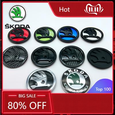 Car Sticker 2025 New 80/90/100mm 3D Logo Car Front Bonnet Grill Rear Trunk Emblem Badge Sticker For Fabia Rapid Superb Oct