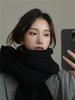 Knitted wool scarf women's winter warm versatile high-end scarf solid color soft waxy thick wool couple scarf