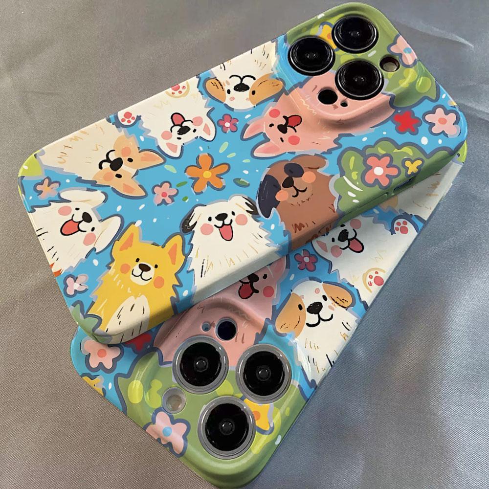 Phone Case for Xiaomi Mi 15T 14T 13 12 12s 9 10 11 Poco C40 M5 X3 F4 NFC Pro 4G 5G Glossy Film Hard PC Luxury Clmj Cartoon Dog