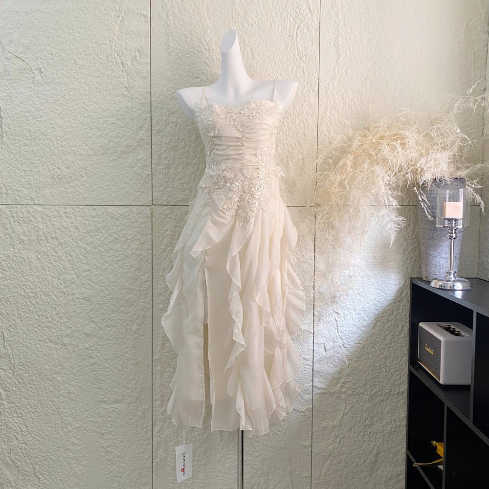 

Нишевый дизайн французское платье-сарафан с цветочным принтом, темперамент чистого желания, приталенное, для морского отдыха XL- (recommended 110-60kg)