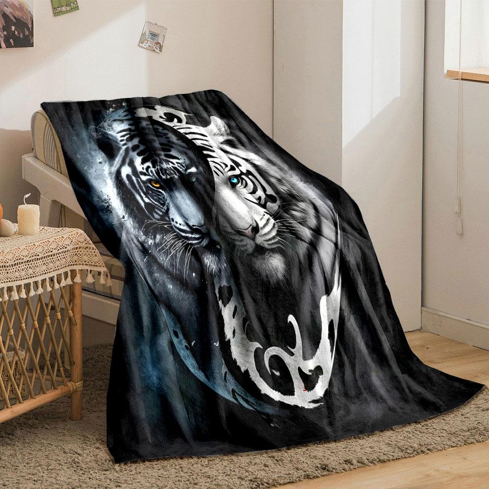 Yin Yang Tiger Contrast print blanket soft and cozy perfect for the living room bed sofa or a nap,gift