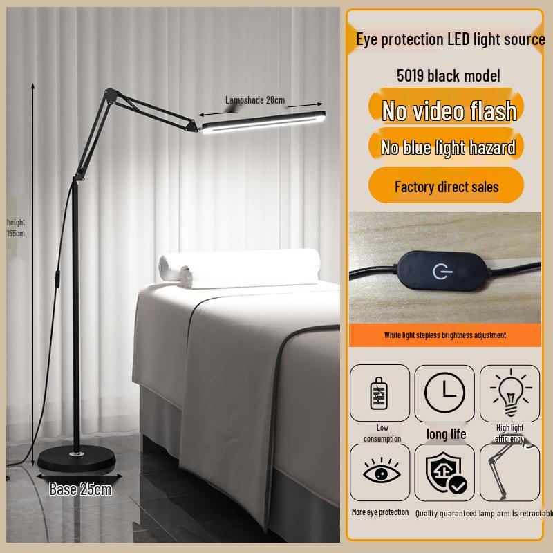 Beauty Salon Floor Lamp for Nails, Eyelash & Eyebrow Embroidery, Acne Removal, and Shadowless Cold Light Work