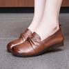 Women's Shoes New Autumn Soft-soled Small Leather Shoes Retro First-layer Cowhide Mother Shoes One-pedal Flat-soled Single Shoes Women