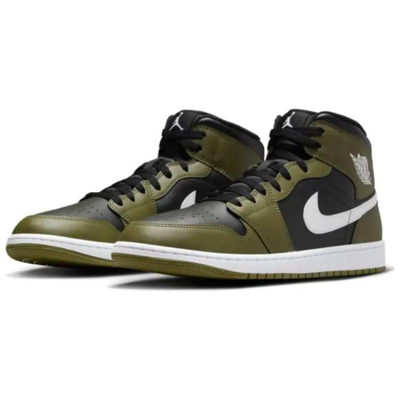 Jordan 1 Mid Black White Olive Jordan DQ8426-092