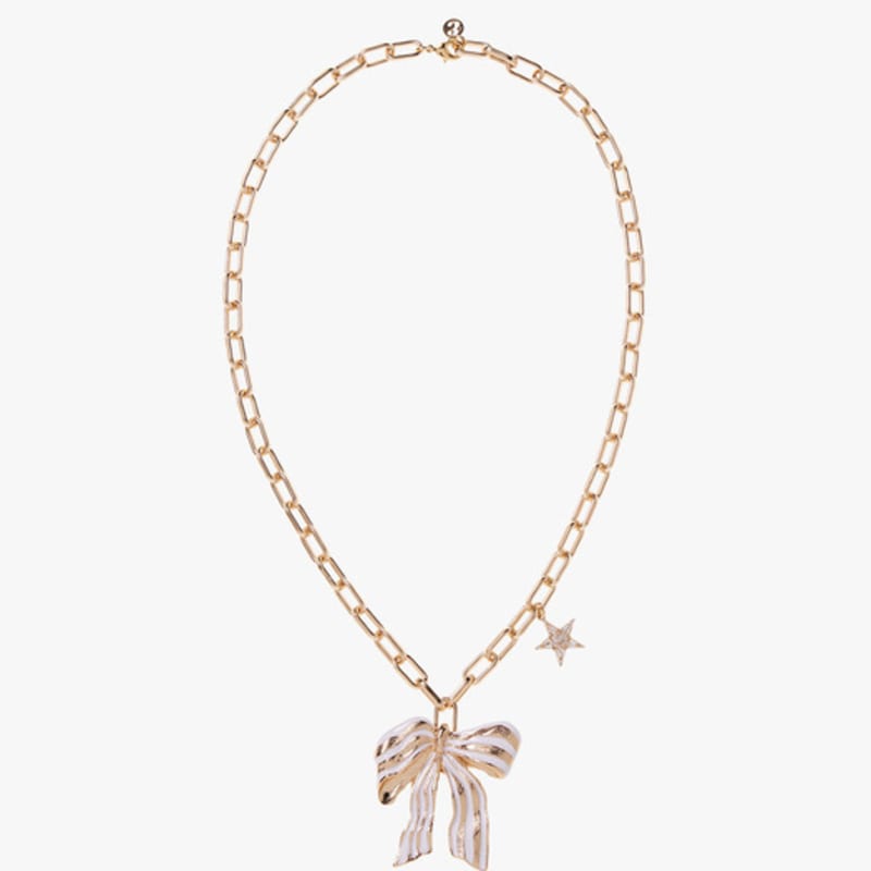 trimarch Chunky Ribbon Necklace / White