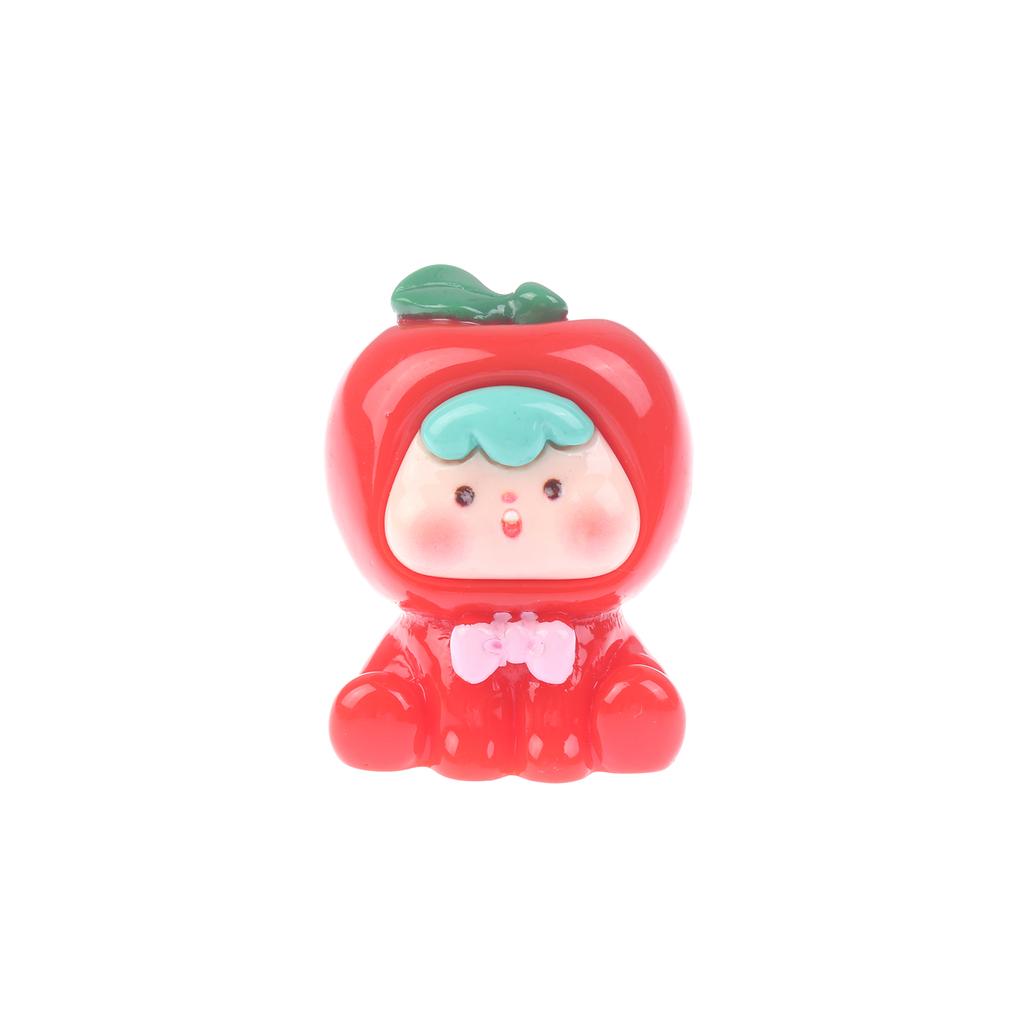 Miniature Figurine Mini Cute Car Interior Decorations Cartoon Fruits Doll Luminous Home Decoration Accessories Crafts Gifts