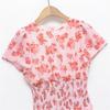 2025 Spring/Summer Women's Sweet Slim Fit Printed Dress - Round Neck, Short Sleeve