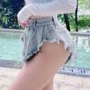 Sommer Kvinner Denim Shorts Uformelle løse hull Rippede Jeans Shorts Denim Shorts Bukser