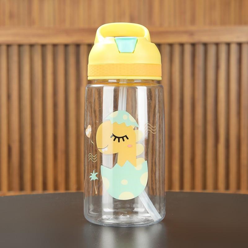 Online Celebrity Water Cup Cartoon Children's Straw Cups Carry Portable Summer Students Outdoor Space Cups for Men and Women Plastic Cups.