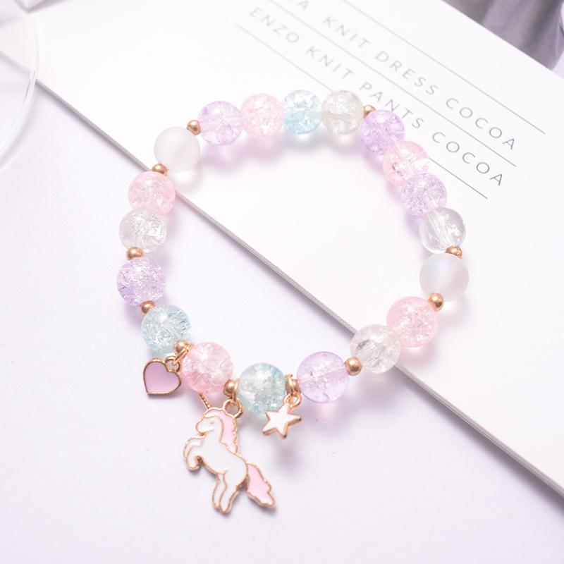 Crystal Bracelet Alloy Colored Beaded Bracelet Student Friendship Fashion Bracelet Bead Glass Hot Selling New Cartoon