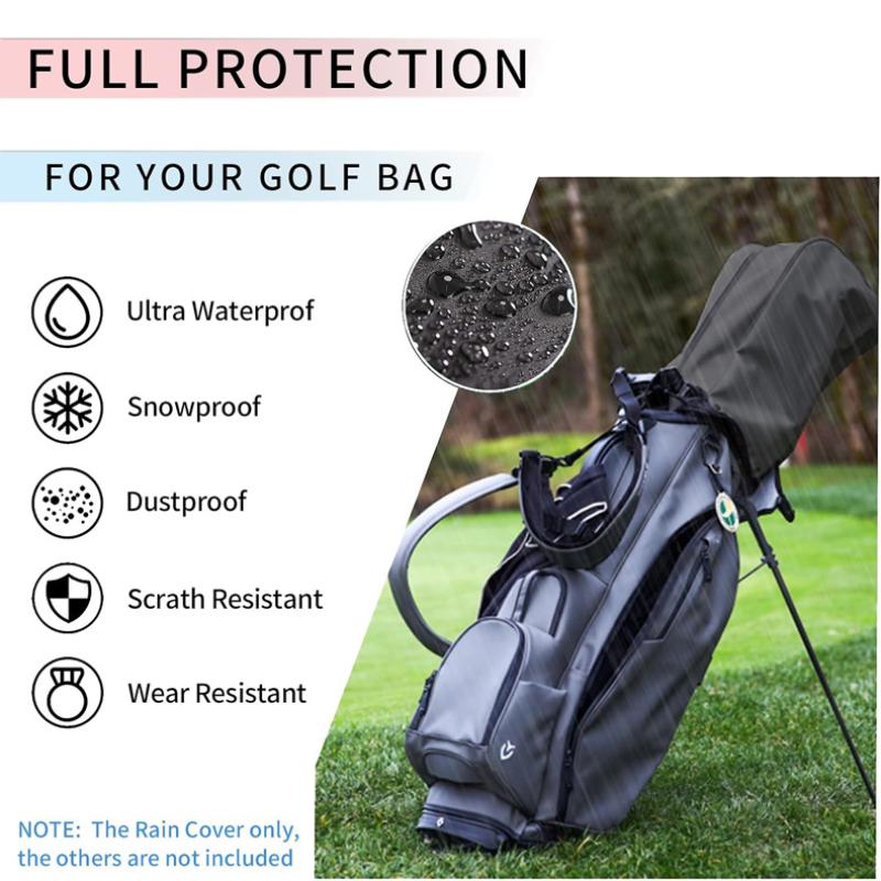 Golf Bag Rain Cover Dustproof Rain Hood Club Protector Portable Golf Bag Rain Cover For Golf Bag And Carry Cart Stand Bag