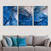 Abstract Blue & White Wall Art Modern Minimalist Unframed Canvas Prints for Living Room No Frame