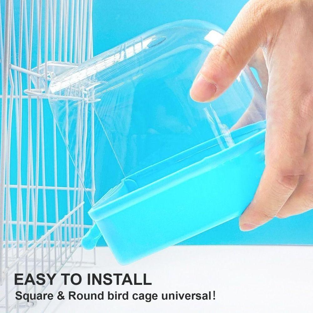 Hanging Bird Bath for Cage Transparent Shower Box Parrot Shower Perch