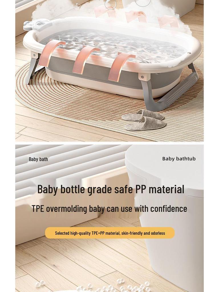 Foldable Baby Bathtub - Large, Reclining, for Toddlers & Newborns