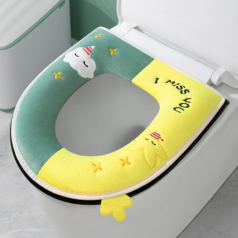 Four Seasons Universal Toilet Toilet Cover Zipper Type Autumn and Winter Fleece Thickened Advanced