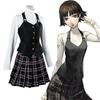 Anime Persona Makoto Niijima Cosplay costum mânecă lungă tricotată top imprimat fustă ciorapi vestă perucă uniformă școlară japoneză