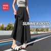 MINISO Women's Summer Lightweight Wide-Leg Cropped Pants