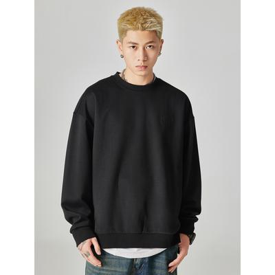 Suéter Masculino de Camurça Gola Redonda Outono Solto Tamanho Grande Streetwear Americano Vintage Pulôver Roupas