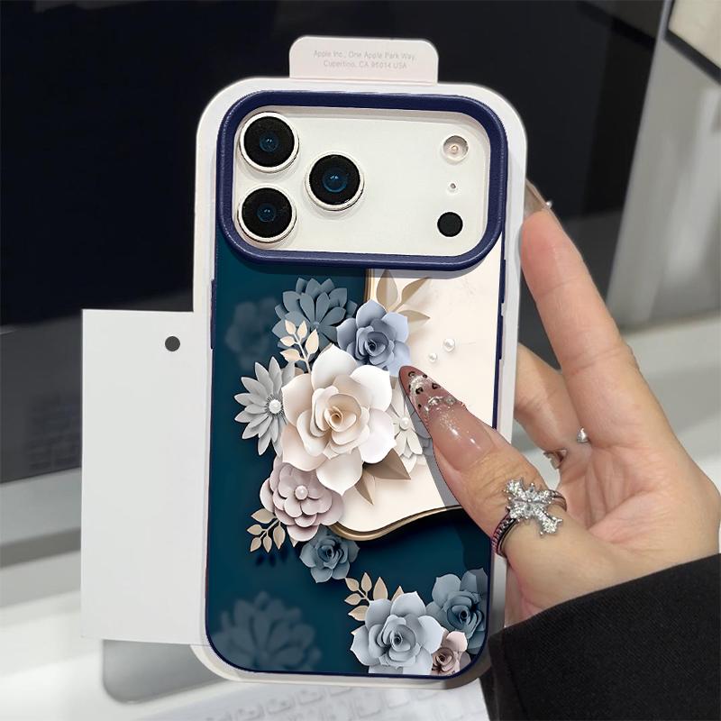 Leather Texture TPU Phone Case For iPhone 17 17e 16e 16 15 Pro Max 14 13 Pro Max 11 Oil Painting Peony Soft Silicone Back Cover